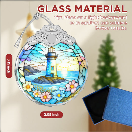 Lighthouse Christmas Ornaments – Stained Glass Ornament — view 2