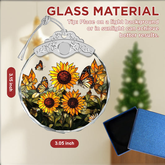 Sunflowers Christmas Ornaments – Stained Glass Ornament — view 2