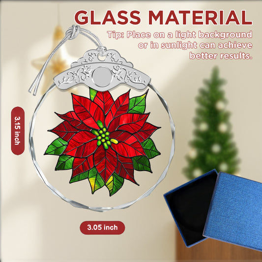 Poinsettia Christmas Ornaments – Stained Glass Ornament — view 2