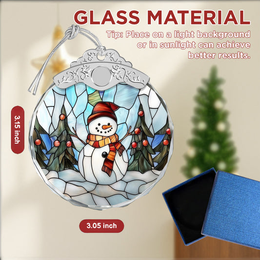 Snowman Christmas Ornaments – Stained Glass Ornament — view 2