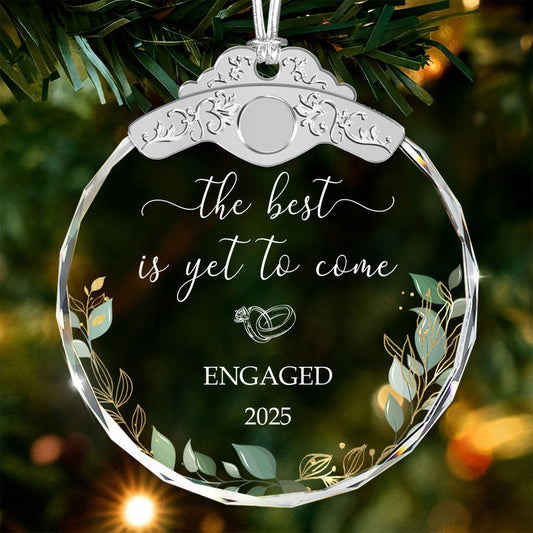 Christmas Ornament for Engaged Couples – Glass Ornament — view 2