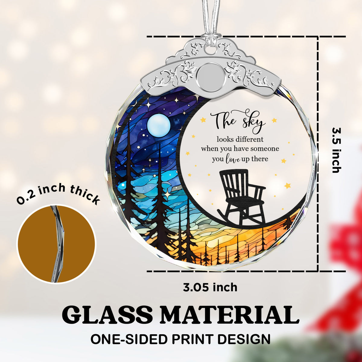 The Sky Looks Difference – Glass Ornament — view 6