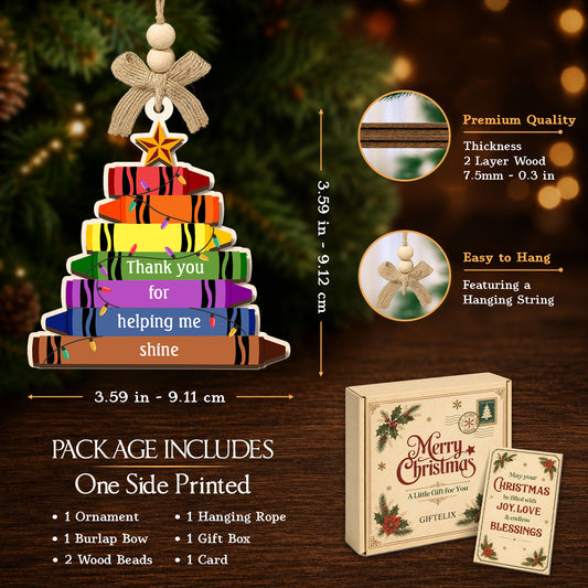 Teacher Gifts for Women – 2 Layer Wooden Ornament — view 2