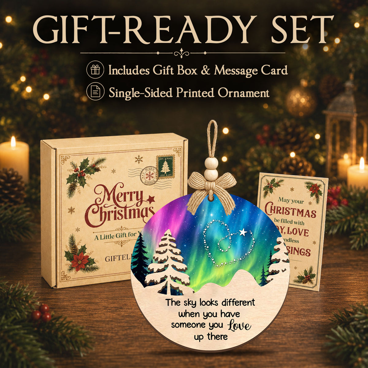 Christmas Ornaments for Loss of Loved One – 2 Layer Wooden Ornament — view 6