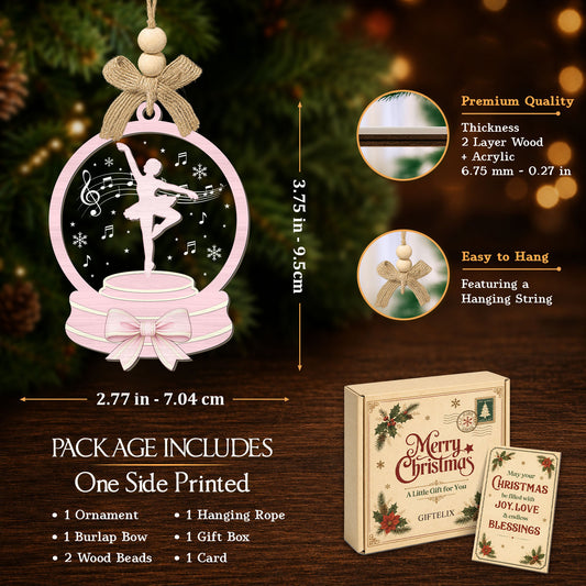 Ballet Girl Christmas Gifts – 2 Layer Wooden Ornament — view 2