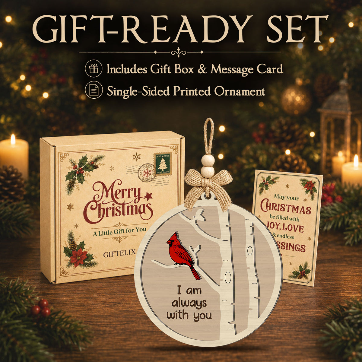 Cardinal Memorial Gift for Women Men Friends Sisters – 2 Layer Ornament — view 6