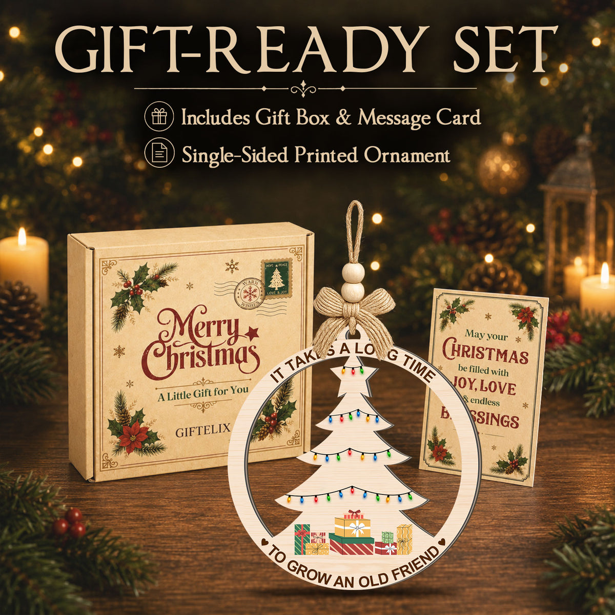 Best Friend Xmas Tree Ornament – 2 Layer Ornament — view 6