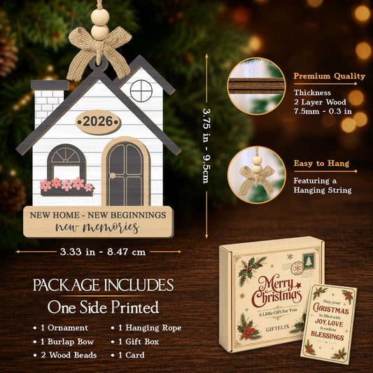 Family Christmas Gift – 2 Layer Wooden Ornament — view 2