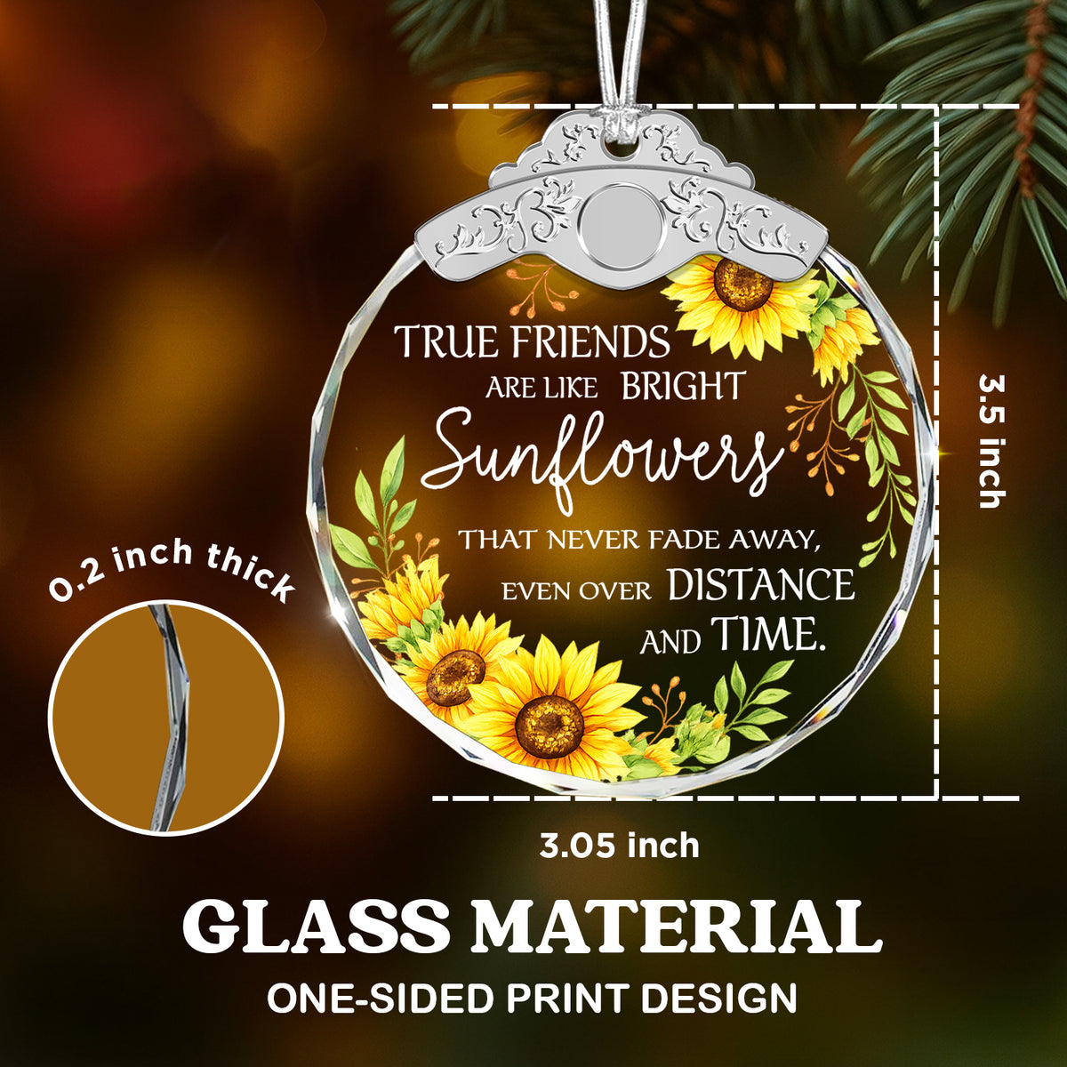 You Are the Friend Everybody Wishes They Had Inspirational Sentiment – Glass — view 3