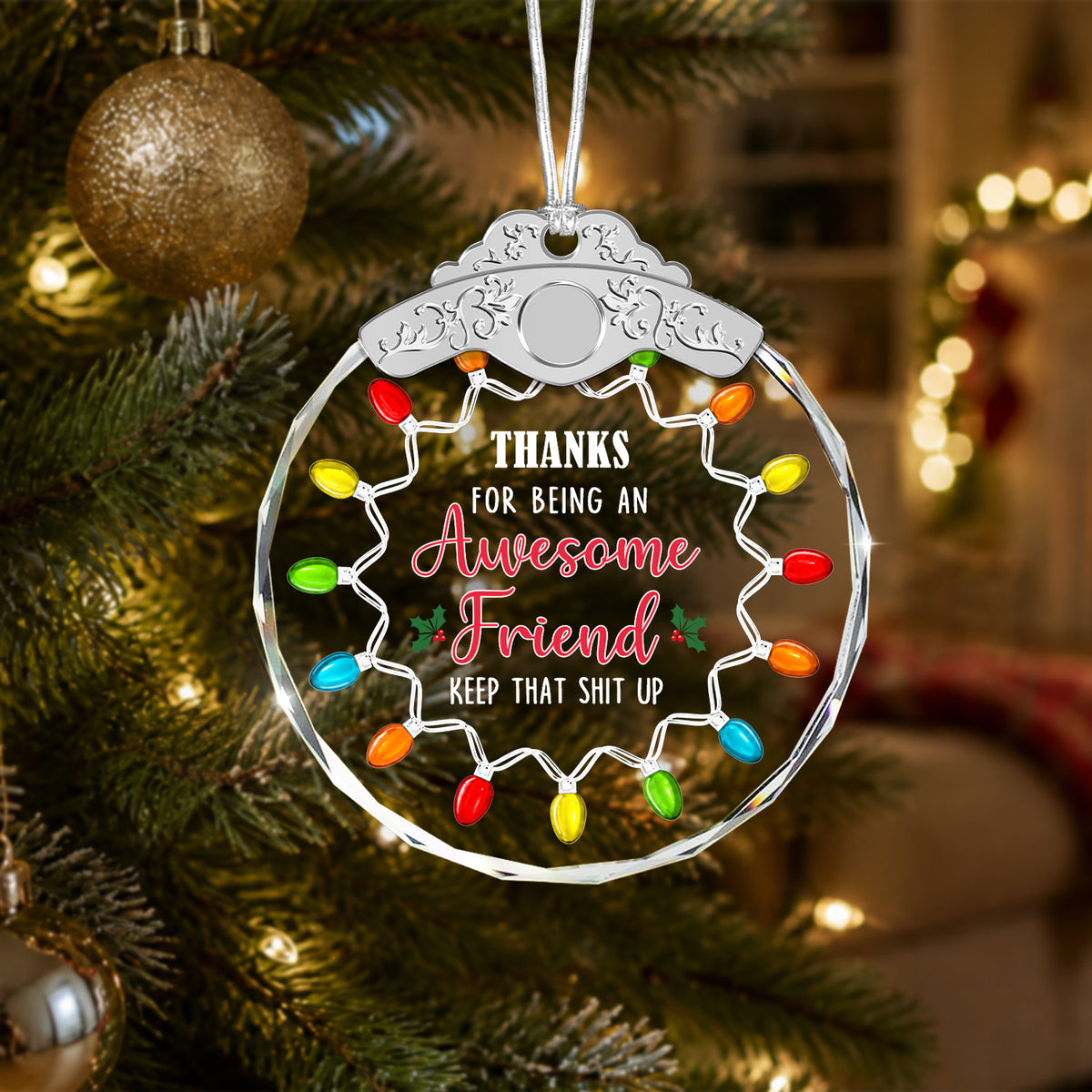 Heartfelt Appreciation Keepsake for Cherished Friend – Glass Ornament — view 2