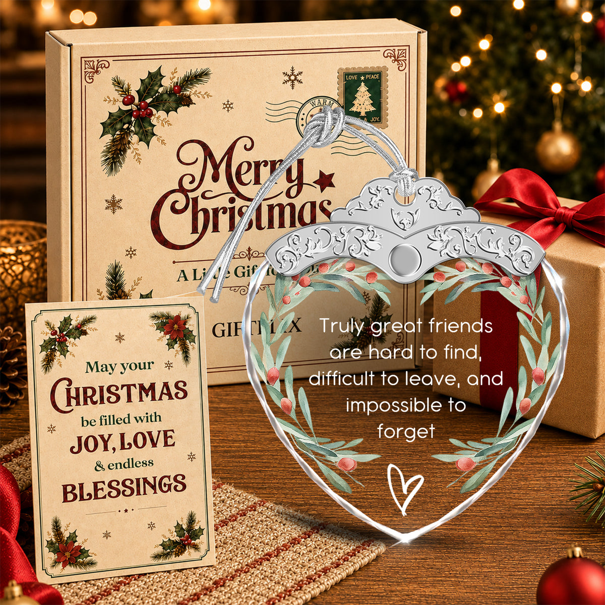 Glass Ornament – Friendship Gift For Women Sisters Best Friend BFF Bridesmaid – — view 4
