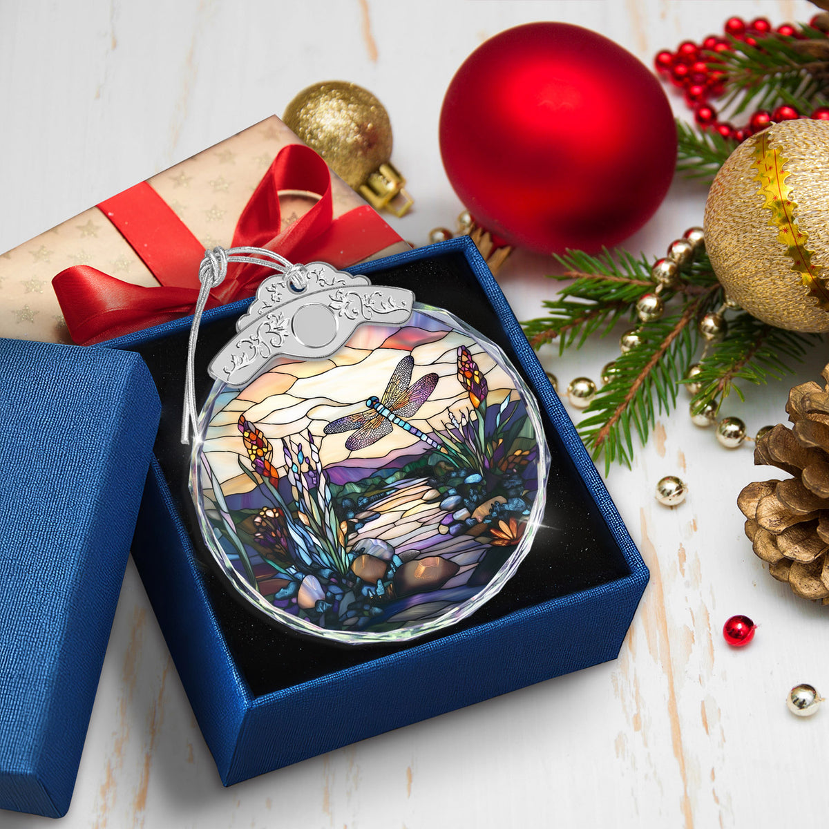 Dragonfly Christmas Ornaments – Stained Glass Ornament — view 5
