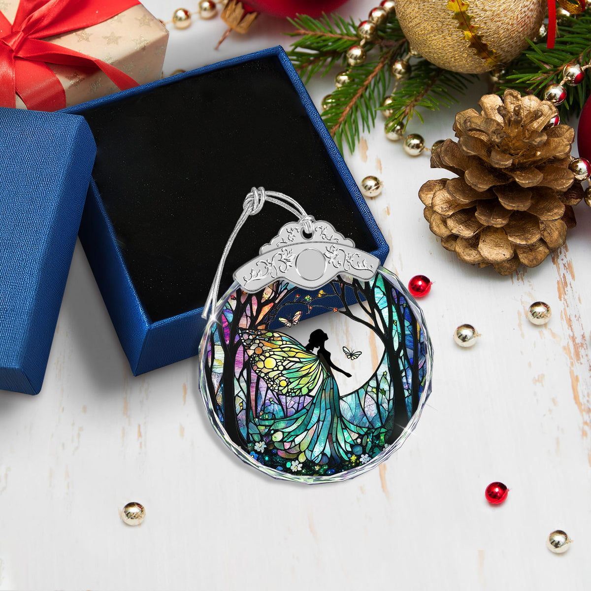 Forest Fairy Christmas Ornaments – Stained Glass Ornament — view 5