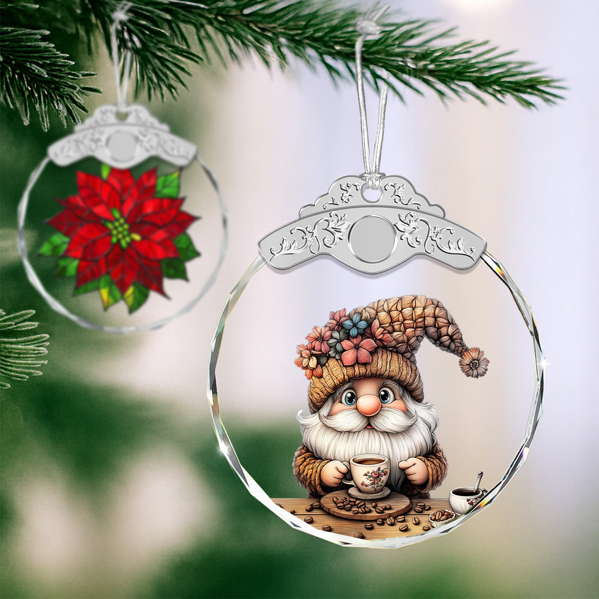 Gnome Christmas Ornaments – Glass Ornament — view 4