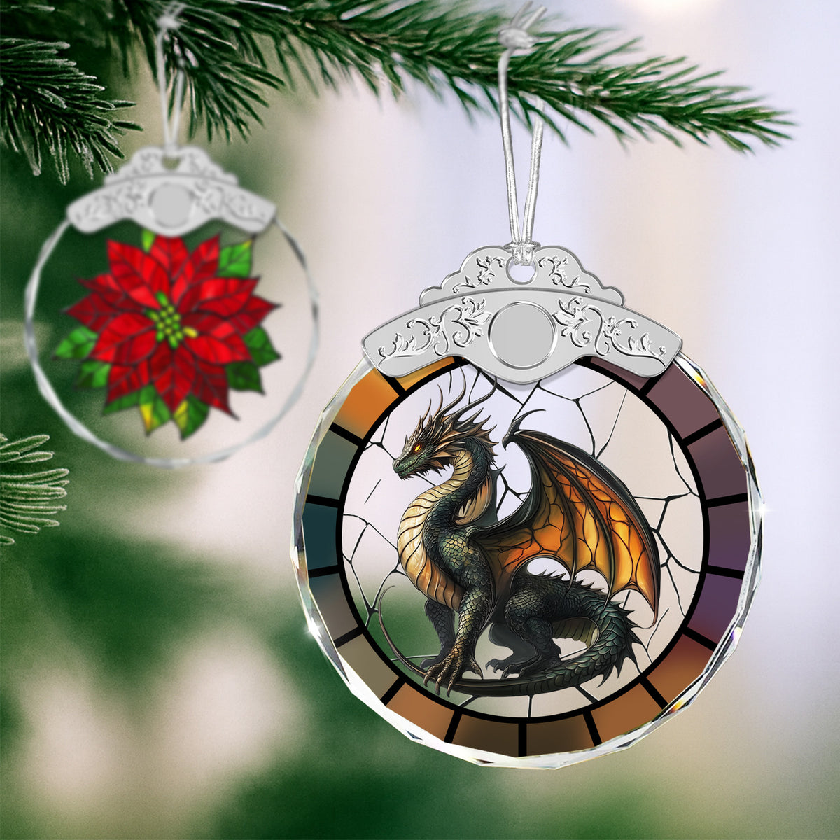 Dragon Christmas Ornaments – Stained Glass Ornament — view 4