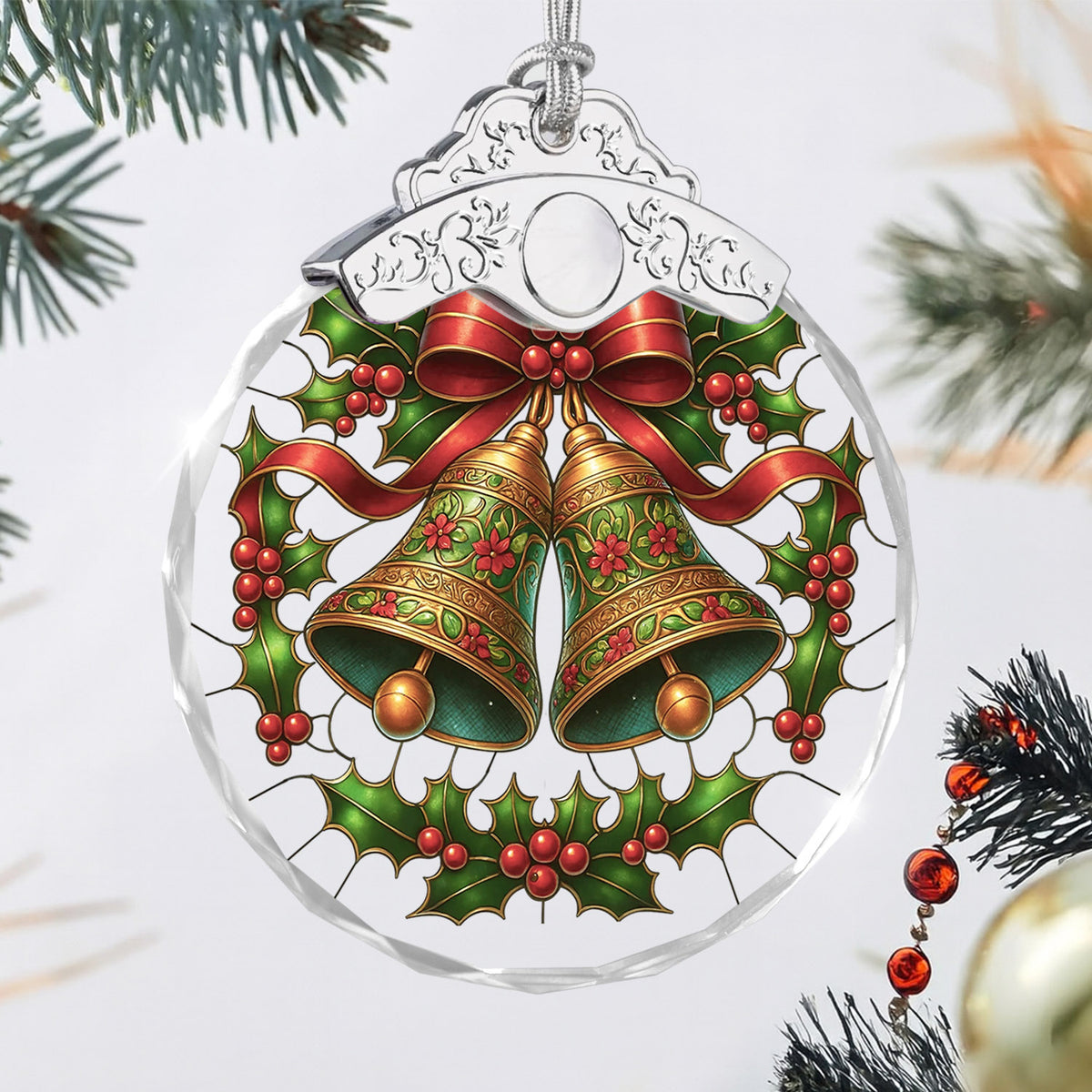 Christmas Bell Christmas Ornaments – Stained Glass Ornament — view 3
