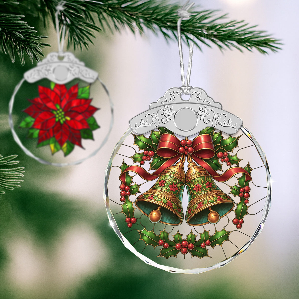 Christmas Bell Christmas Ornaments – Stained Glass Ornament — view 4