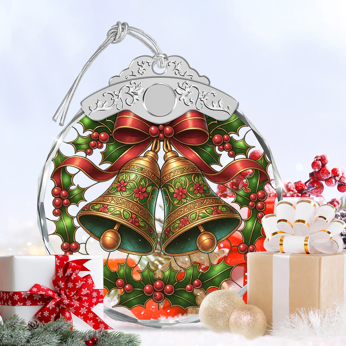 Christmas Bell Christmas Ornaments – Stained Glass Ornament — view 6