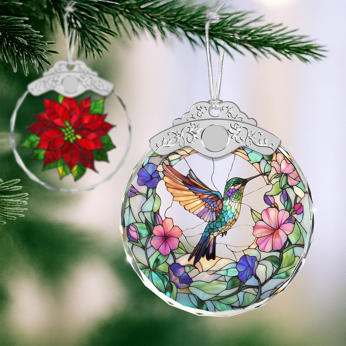 Hummingbird Christmas Ornaments – Stained Glass Ornament — view 4