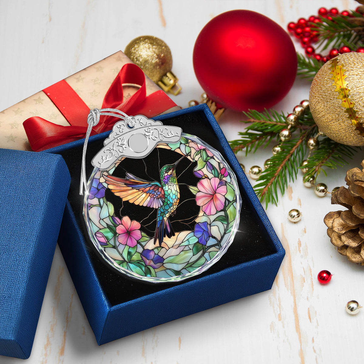 Hummingbird Christmas Ornaments – Stained Glass Ornament — view 5