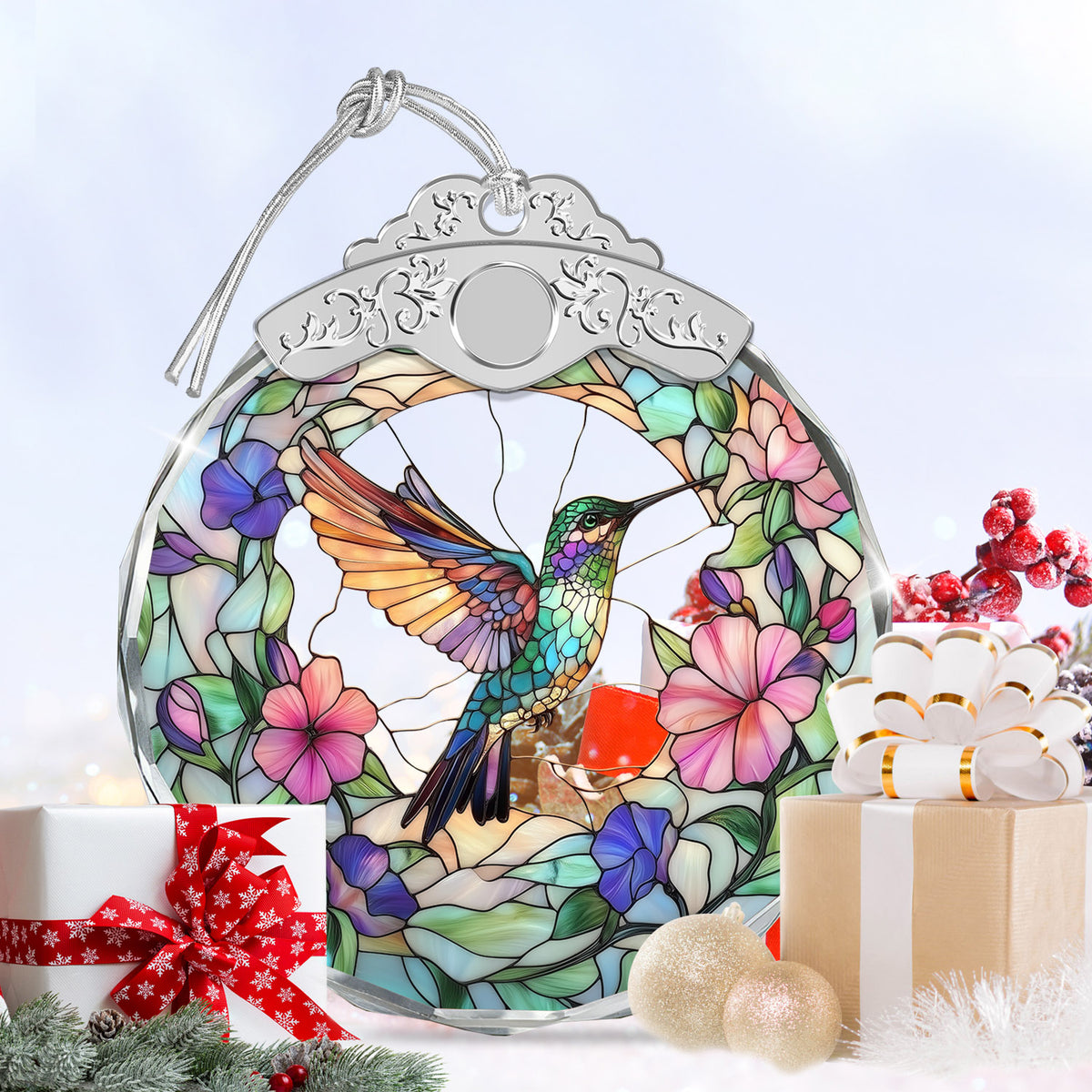 Hummingbird Christmas Ornaments – Stained Glass Ornament — view 6