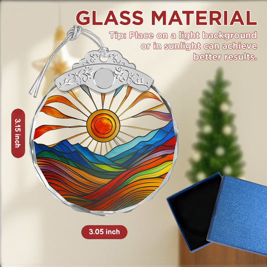 Sunset Christmas Ornaments – Stained Glass Ornament — view 2