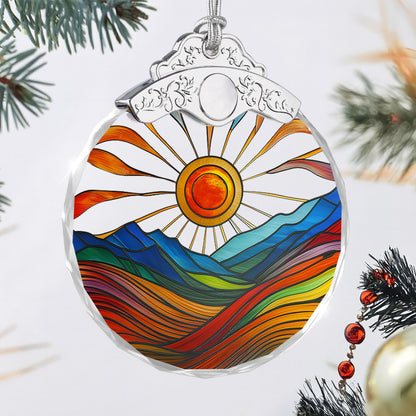 Sunset Christmas Ornaments – Stained Glass Ornament — view 3