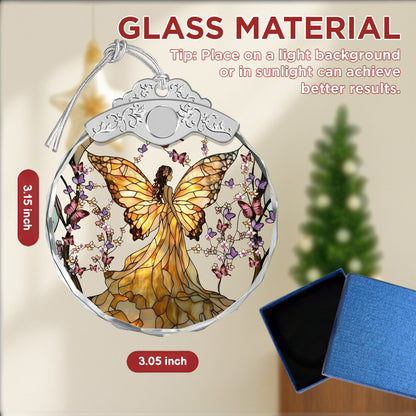 Butterfly Fairy Christmas Ornaments – Stained Glass Ornament — view 2
