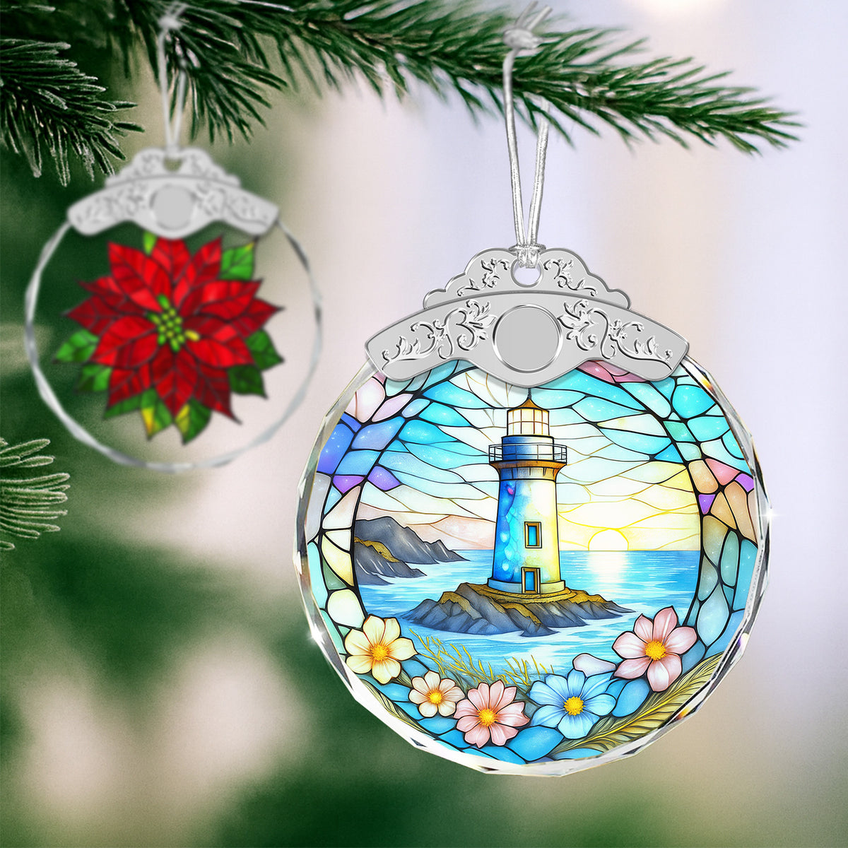 Lighthouse Christmas Ornaments – Stained Glass Ornament — view 4