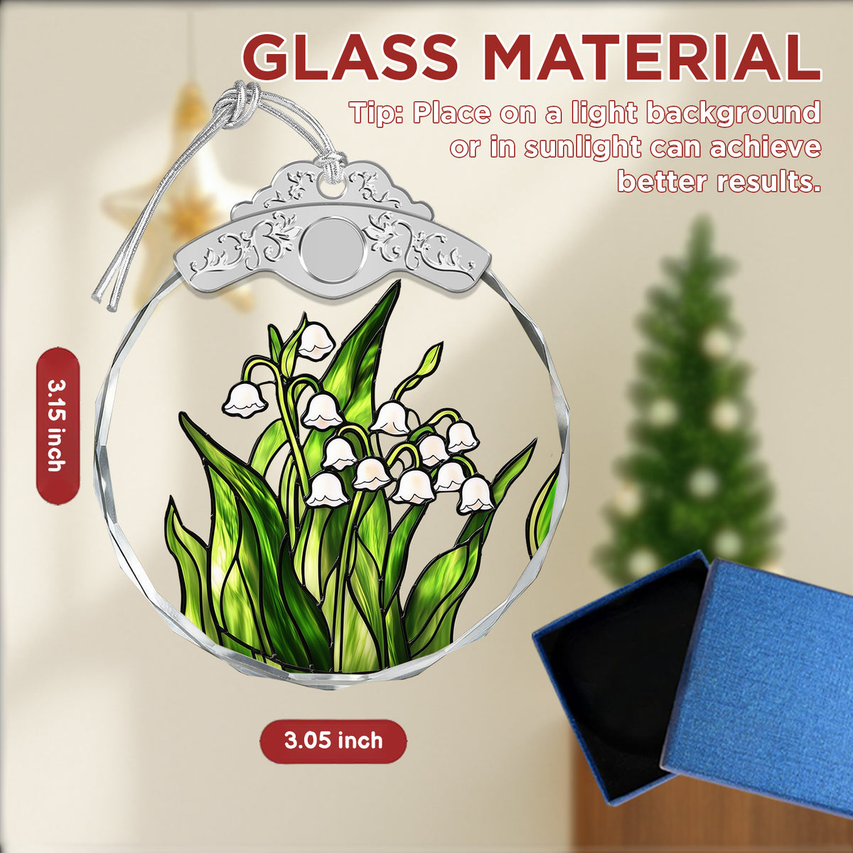 Lily of the Valley Christmas Ornaments – Stained Glass Ornament — view 2