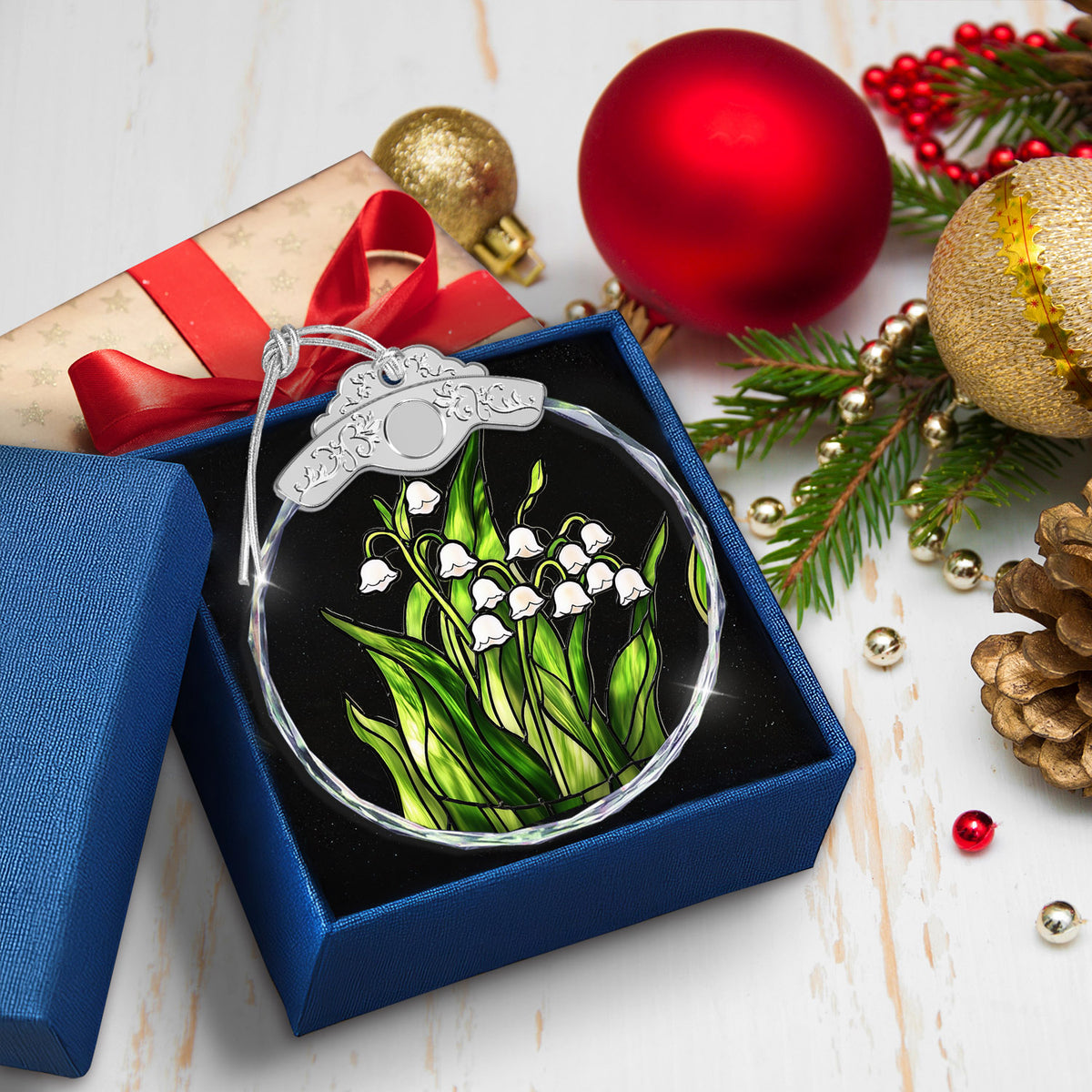 Lily of the Valley Christmas Ornaments – Stained Glass Ornament — view 5