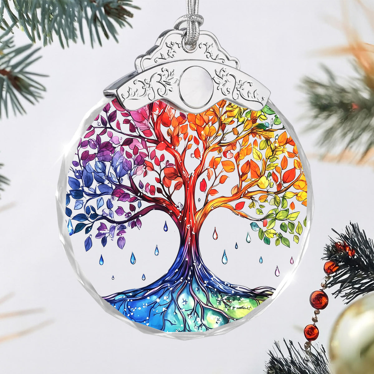 Tree Of Life Christmas Ornaments – Stained Glass Ornament — view 3