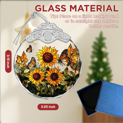 Sunflowers Christmas Ornaments – Stained Glass Ornament — view 2