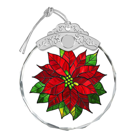 Poinsettia Christmas Ornaments – Stained Glass Ornament