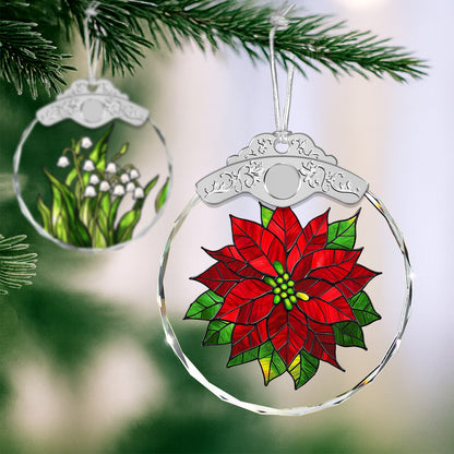 Poinsettia Christmas Ornaments – Stained Glass Ornament — view 4