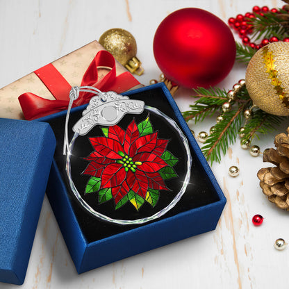 Poinsettia Christmas Ornaments – Stained Glass Ornament — view 5