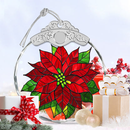 Poinsettia Christmas Ornaments – Stained Glass Ornament — view 6