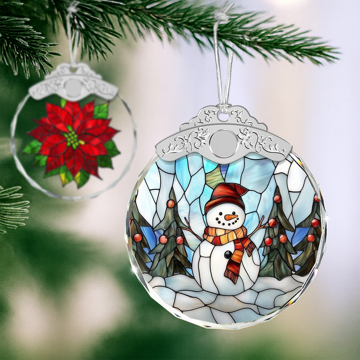 Snowman Christmas Ornaments – Stained Glass Ornament — view 4