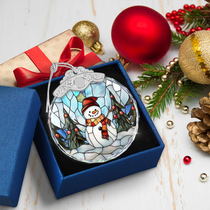 Snowman Christmas Ornaments – Stained Glass Ornament — view 5