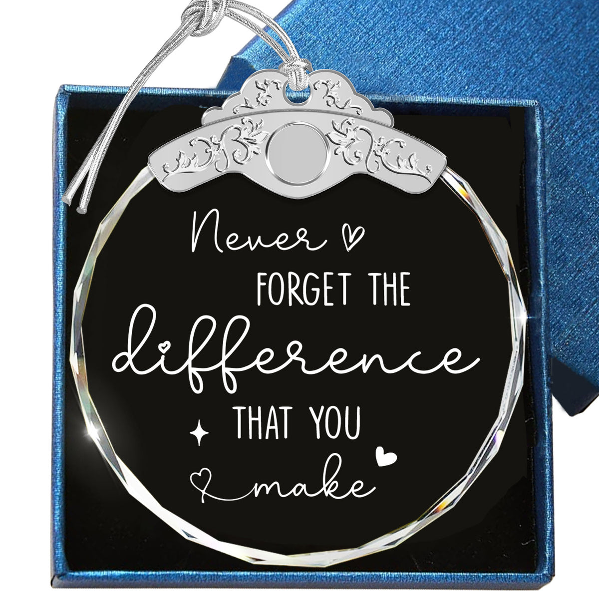 Thank You Gifts Never Forget The Difference That You Make – Glass Ornament