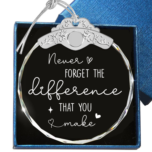 Thank You Gifts Never Forget The Difference That You Make – Glass Ornament
