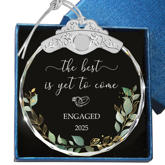 Christmas Ornament for Engaged Couples – Glass Ornament