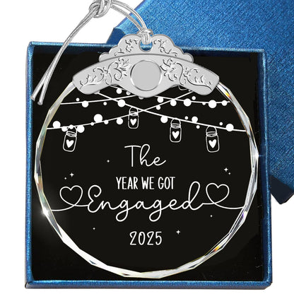The Year We Got Engaged – Glass Ornament