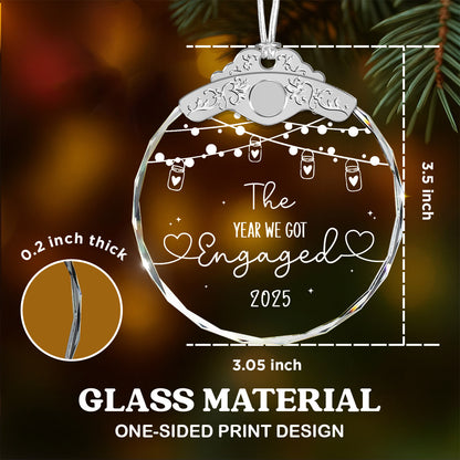 The Year We Got Engaged – Glass Ornament — view 3