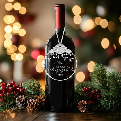 The Year We Got Engaged – Glass Ornament — view 6