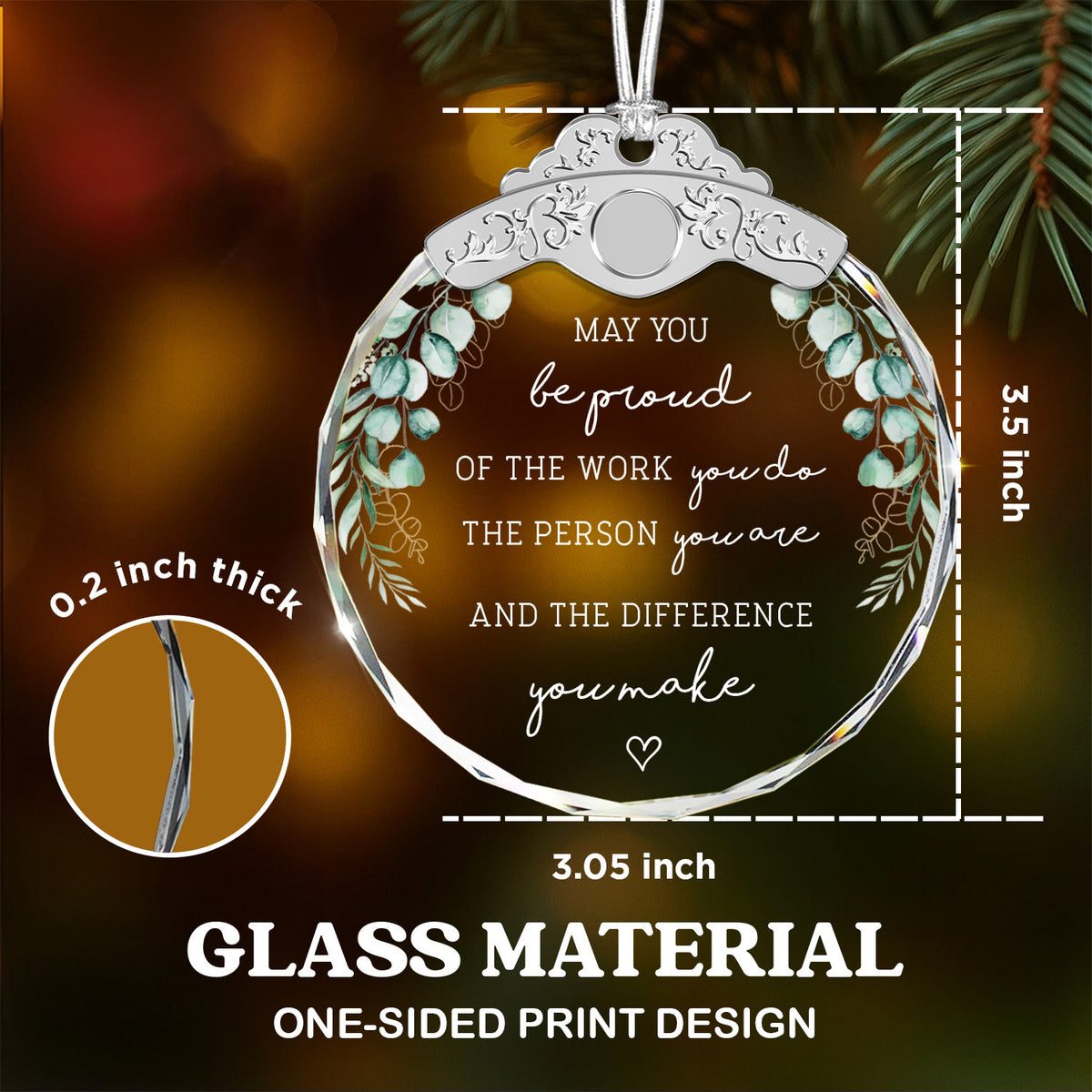 Thank You Gift for Coworker – Glass Ornament — view 3