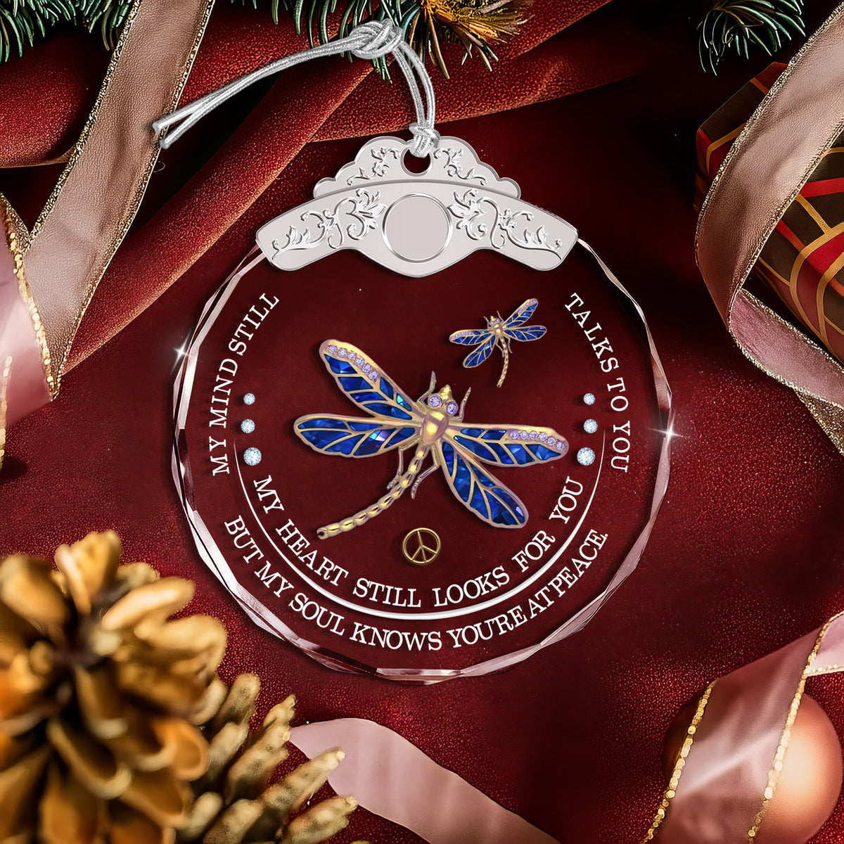My Soul Knows You'Re At Peace – Glass Ornament — view 4