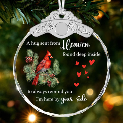 A Hug Sent From Heaven – Glass Ornament — view 2