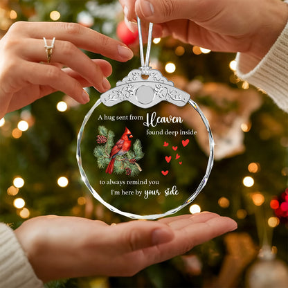 A Hug Sent From Heaven – Glass Ornament — view 5