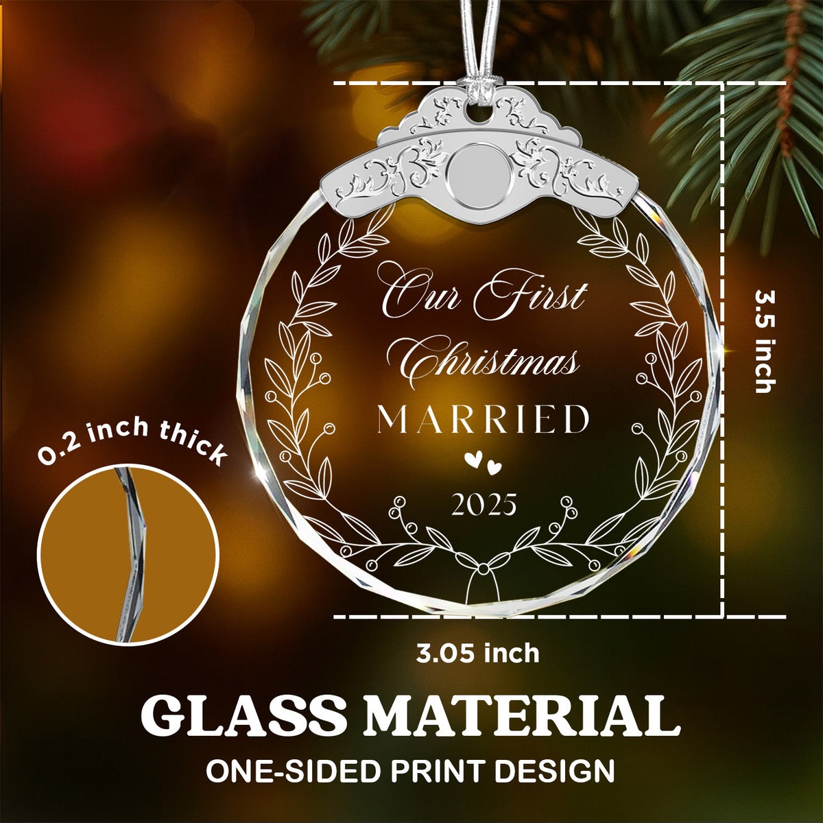 Engagement Gifts for Couples – Glass Ornament — view 3